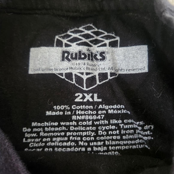 Rubiks Cube Melting Cube Mena Short Sleeve T-Shirt Size 2XL XXL 100% Cotton - Picture 3 of 6